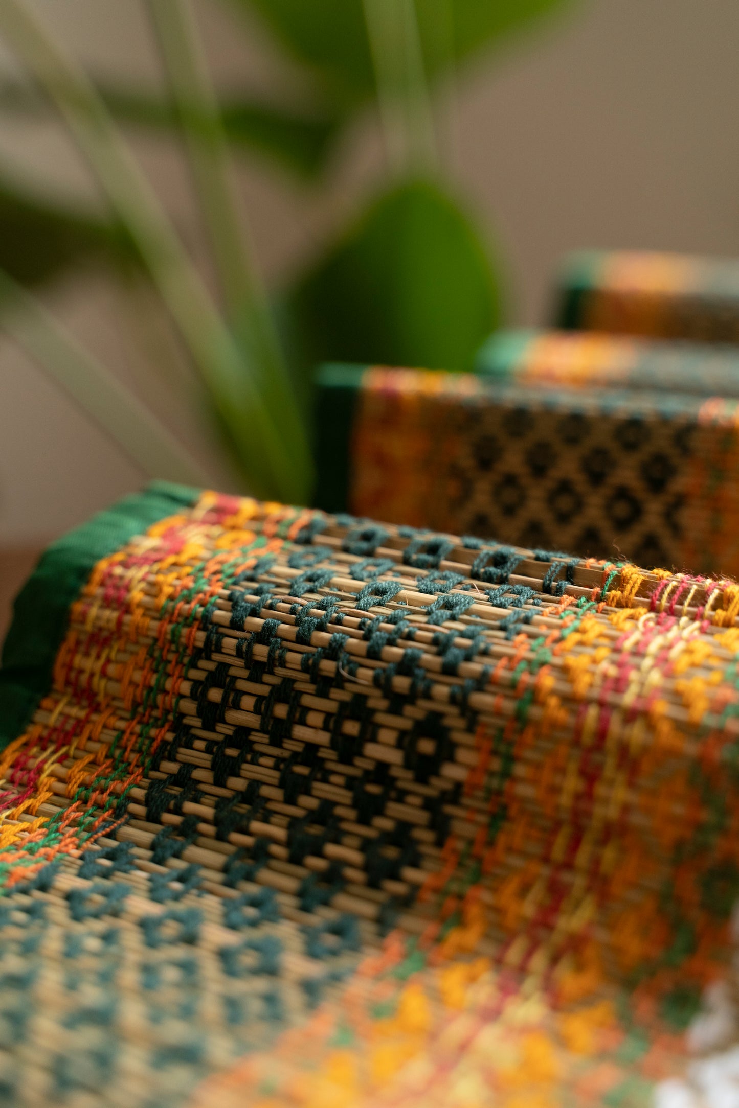 WB Madhurkathi Table Runner - Rangoli on Grass - Green