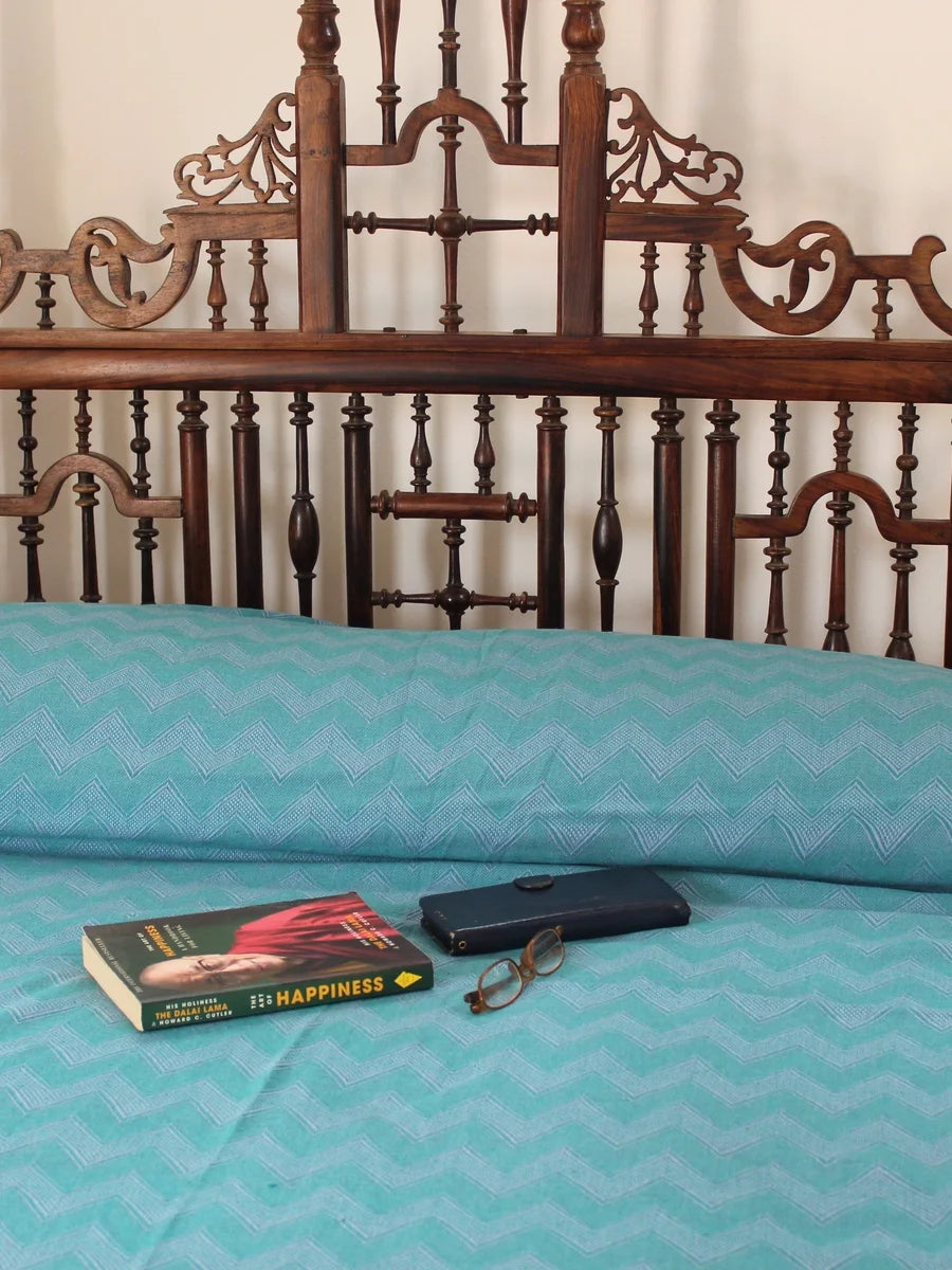 Chevron in Blue Bed Cover