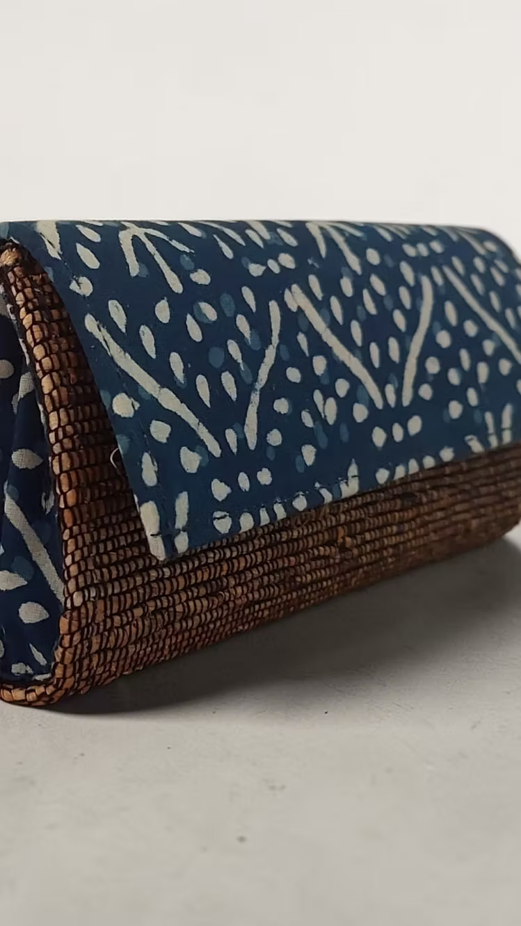 Wallet Clutch - Indigo Kolam