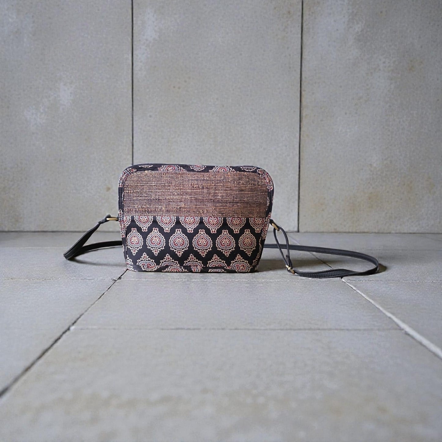 Ananta Sling Bag- Black Ajrak