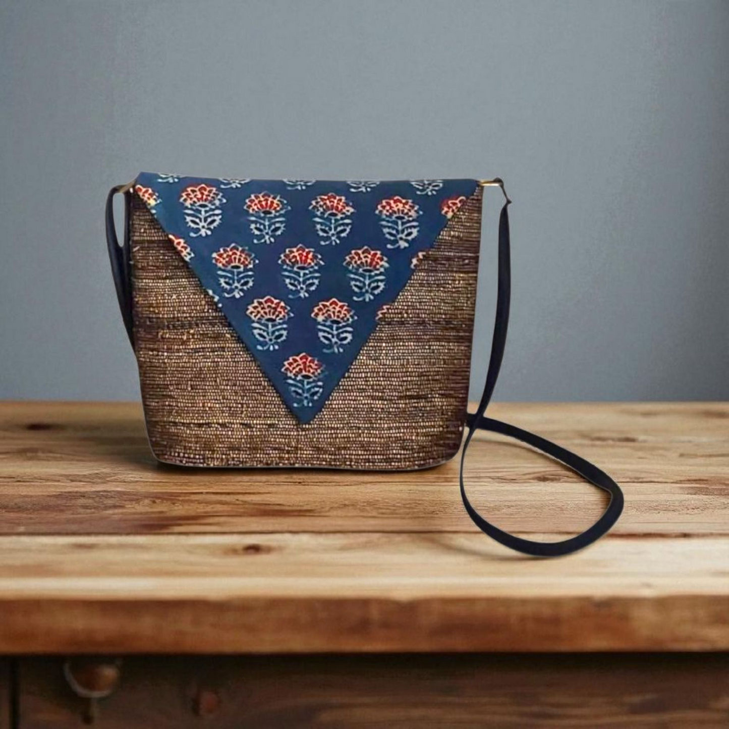 Indigo Bloom - Sling Bag Triangle Flap