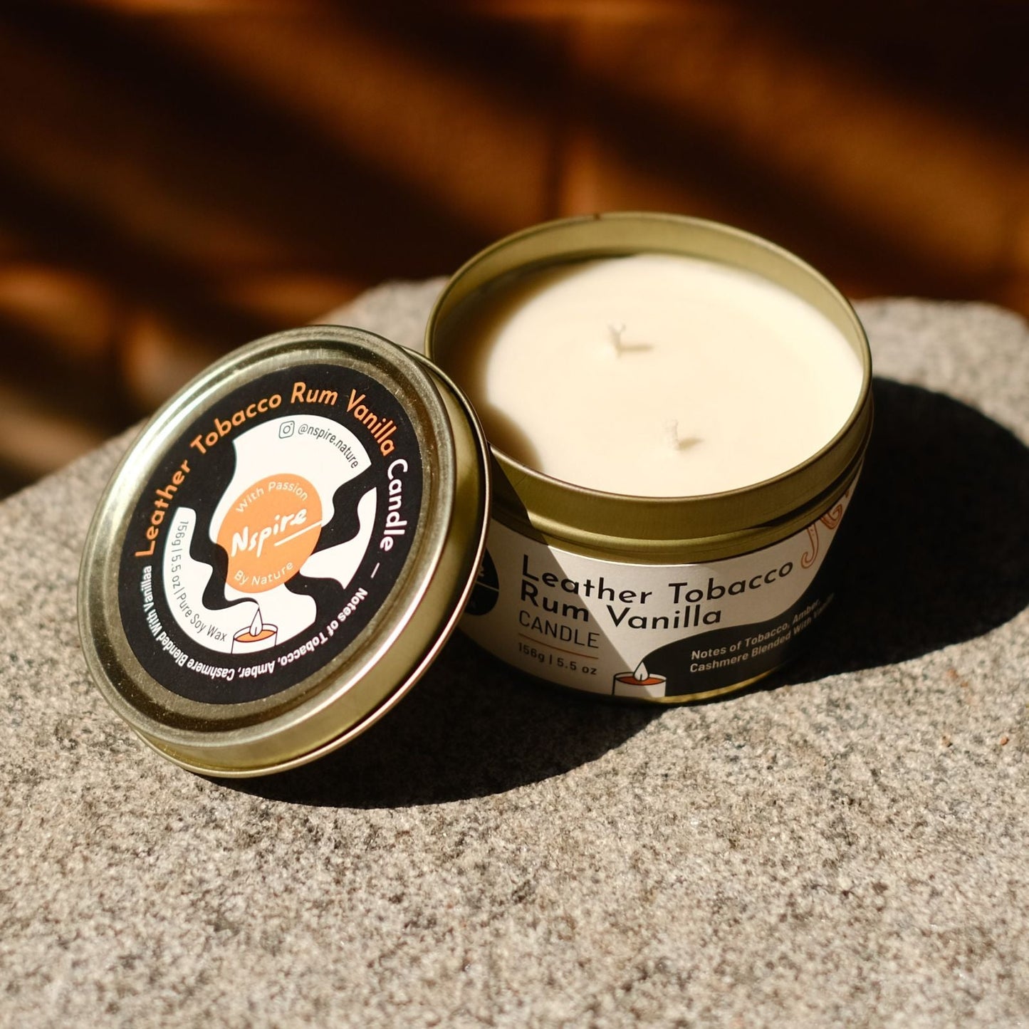 NSPIRE Candle 156 g - Leather Tobacco Rum Vanilla