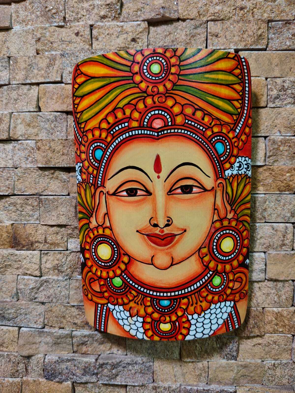 Kerala Mural Painting on Bamboo - Lakshmi