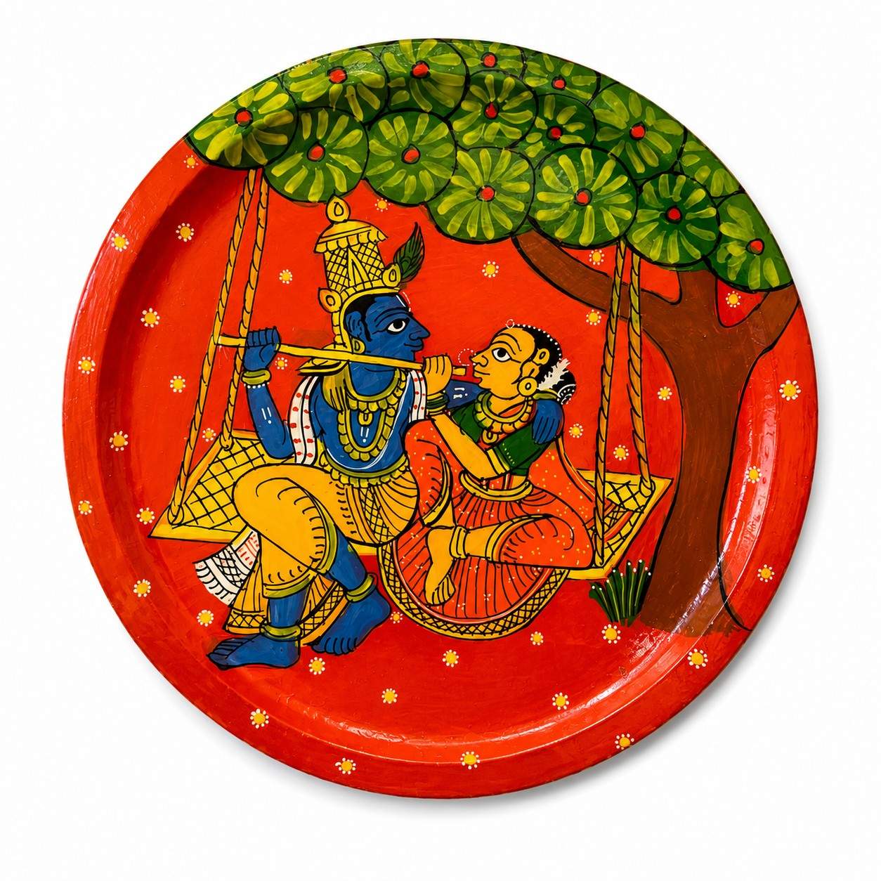 Cheriyal Painting on Wood - Swing of Love Image