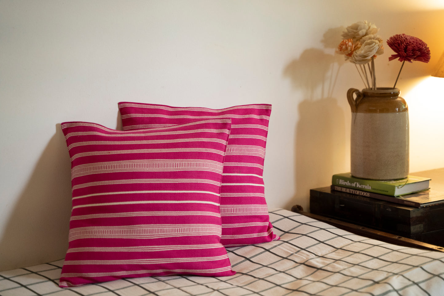 Cushion Cover - Pink & White Stripes