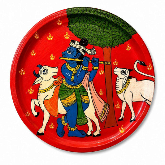 Cheriyal Painting on Wood - Venugopala