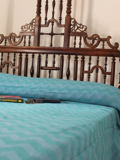 Chevron in Blue Bed Cover