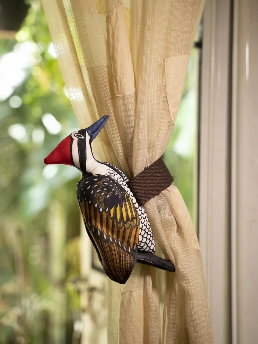 Black Rumped Flameback Woodpecker Curtain Holder