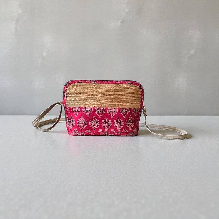 Ananta Sling Bag- Red Ajrak