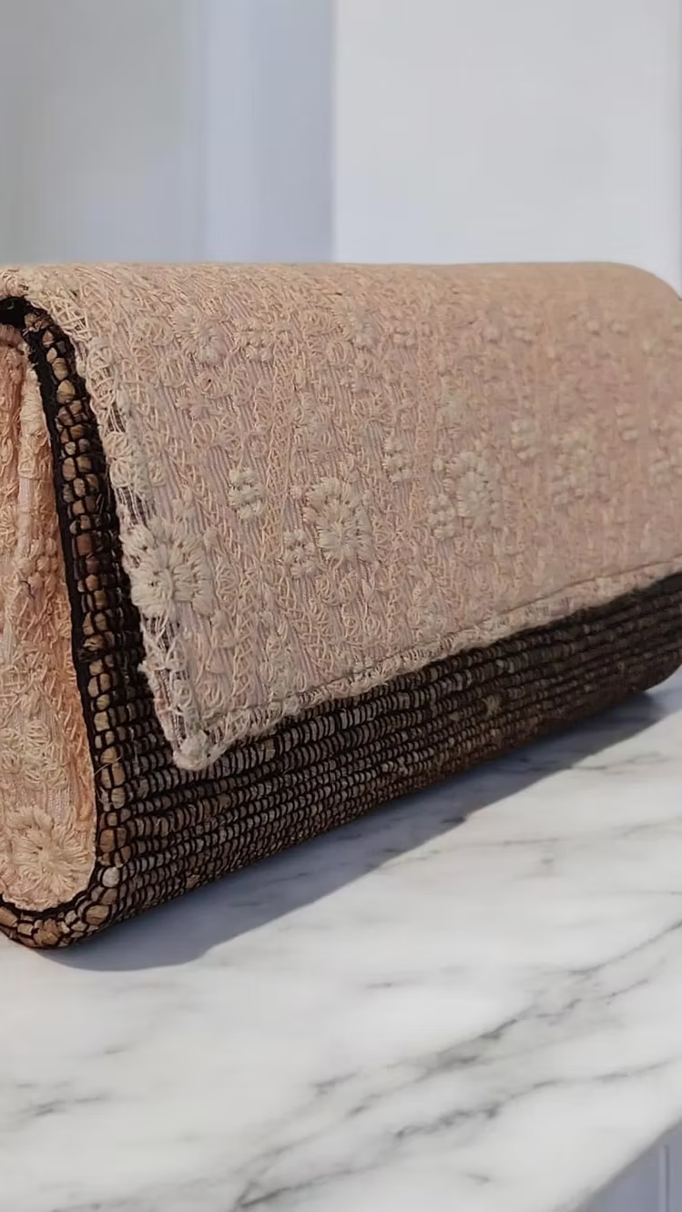 Clutch - Baby pink Chikankari