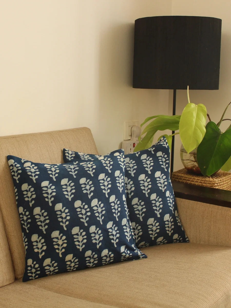 Floral Indigo Cushion Cover