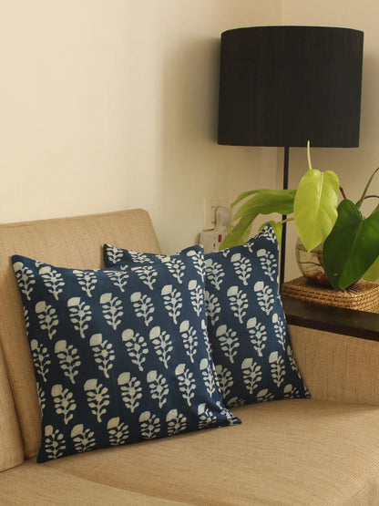 Floral Indigo Cushion Cover