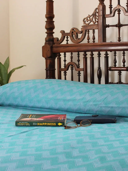 Chevron in Blue Bed Cover