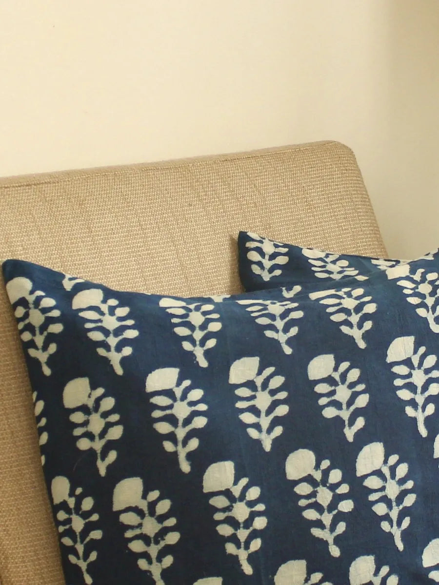Floral Indigo Cushion Cover