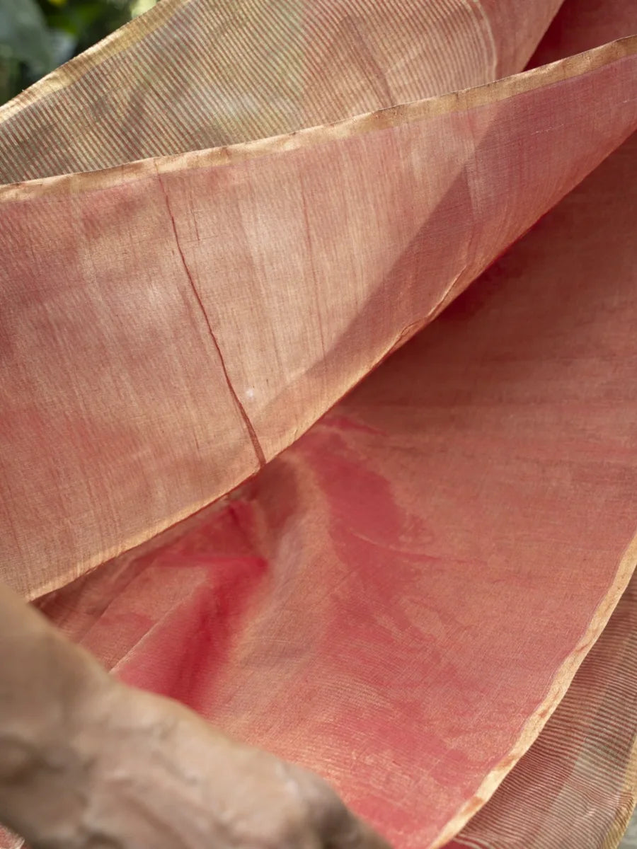 Maheshwari Saree - Tomato Red