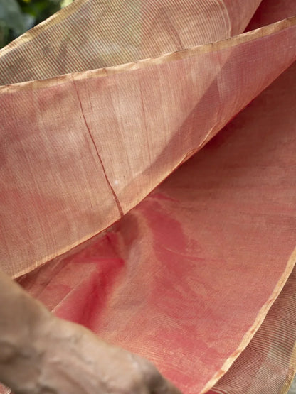 Maheshwari Saree - Tomato Red