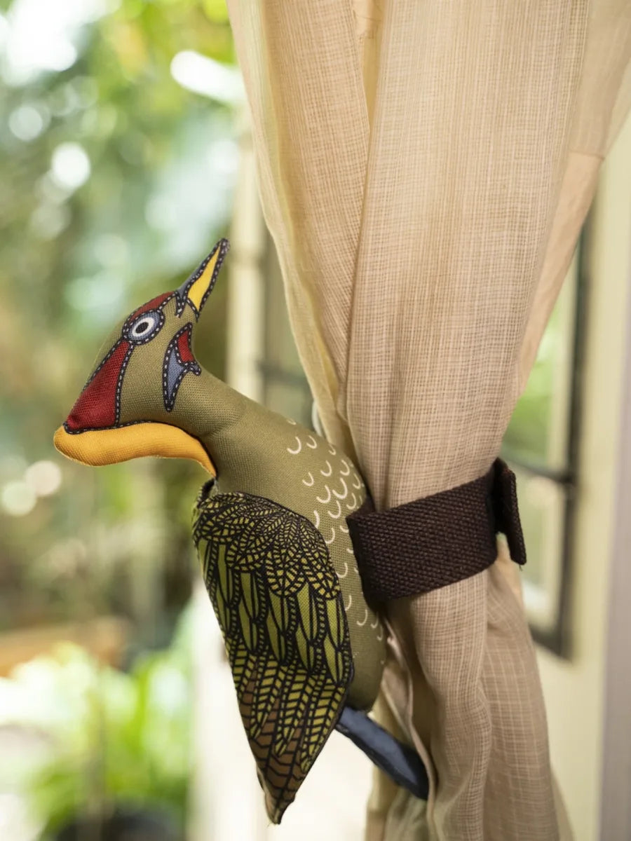 Lesser Yellow Naped Woodpecker Curtain Holder