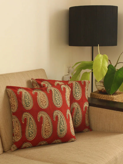 Red Paisley Cushion Cover