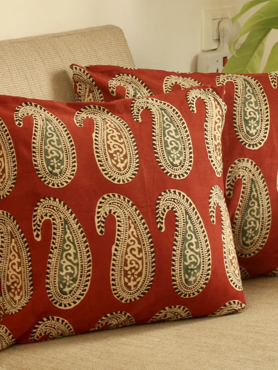 Red Paisley Cushion Cover