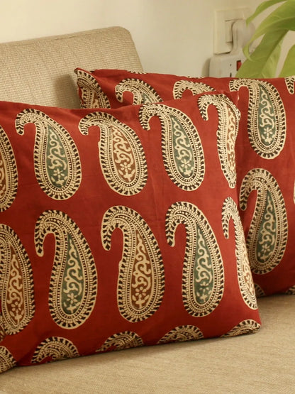 Red Paisley Cushion Cover