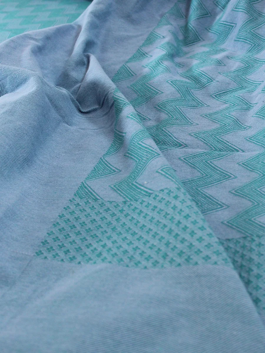 Chevron in Blue Bed Cover