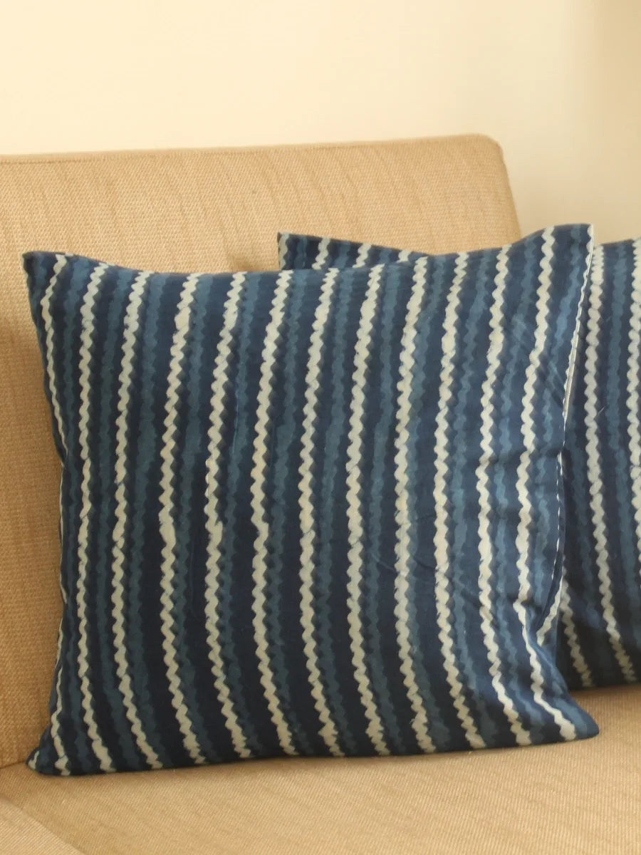 Stripes In Indigo Cushion Cover