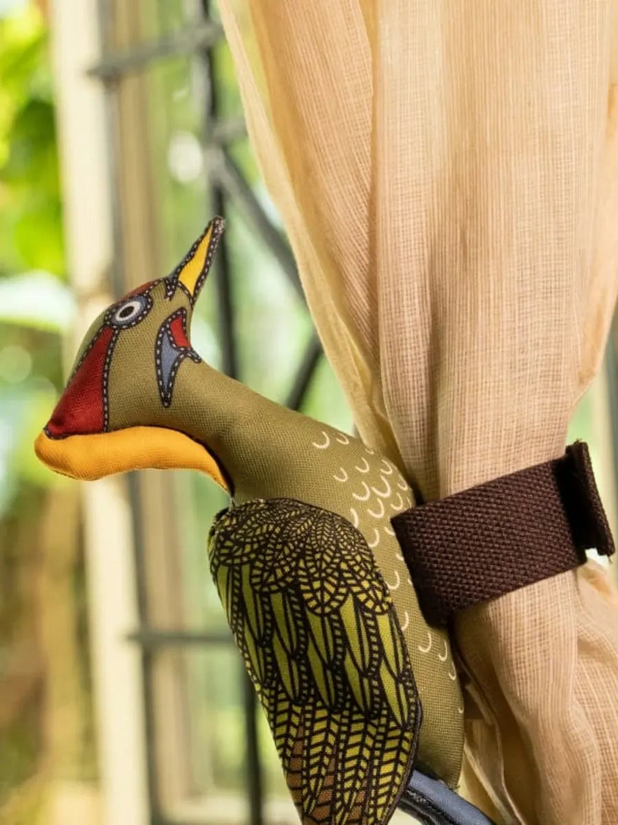 Lesser Yellow Naped Woodpecker Curtain Holder
