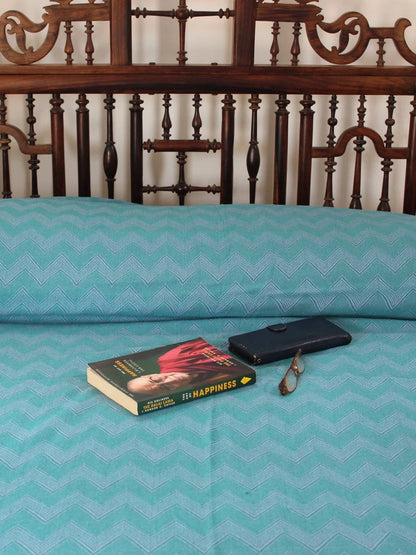 Chevron in Blue Bed Cover