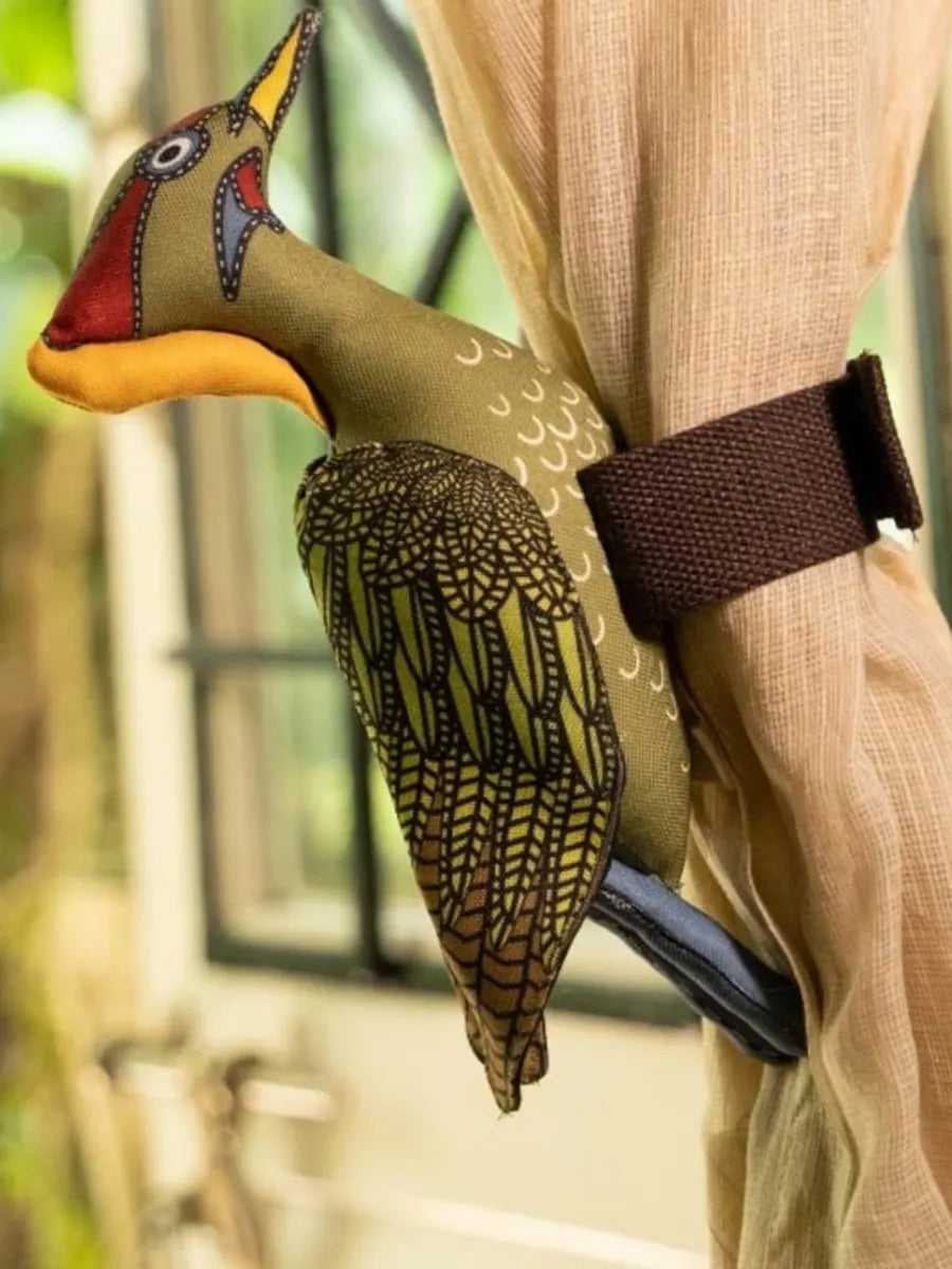 Lesser Yellow Naped Woodpecker Curtain Holder