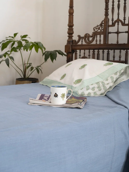 Dusty Blue Bed Cover