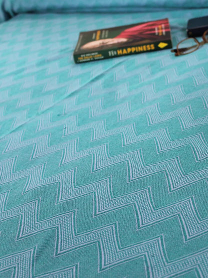 Chevron in Blue Bed Cover