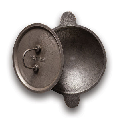 Cast Iron Appam Chatti with Lid, Hand Seasoned – Ready for Fluffy Appams
