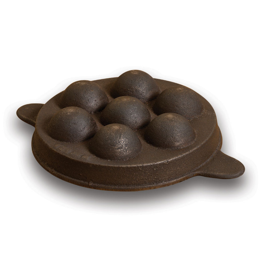 Cast Iron Paniyaram Pan/Unniappam (Non Flat Bottom), Hand Seasoned