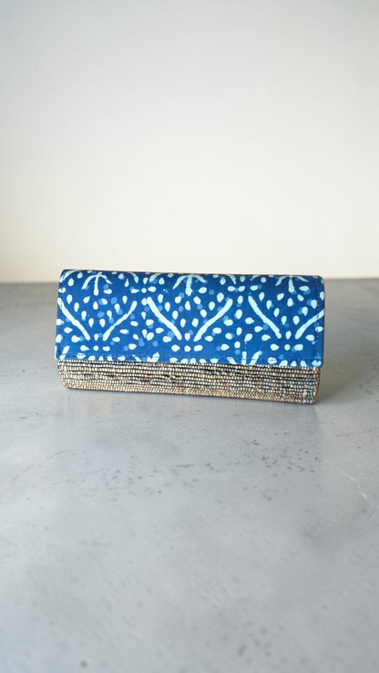 Wallet Clutch - Indigo Kolam