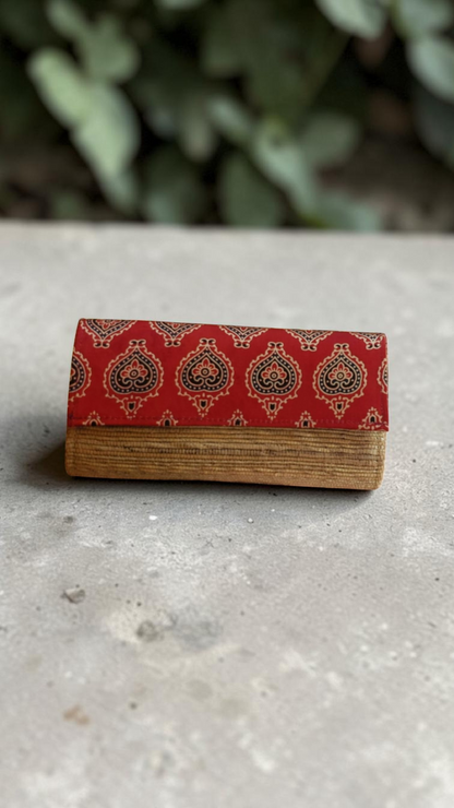 Wallet Clutch - Red Ajrak