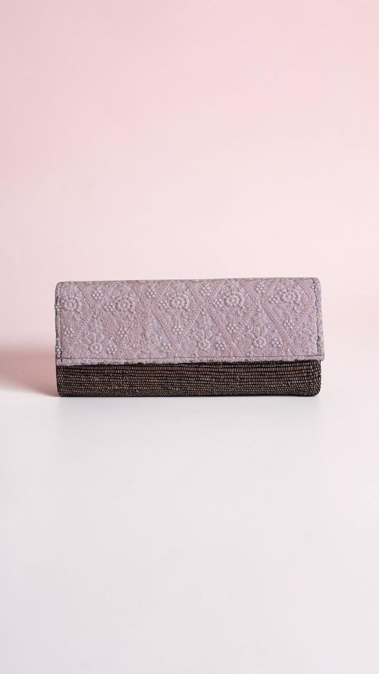 Clutch - Baby pink Chikankari