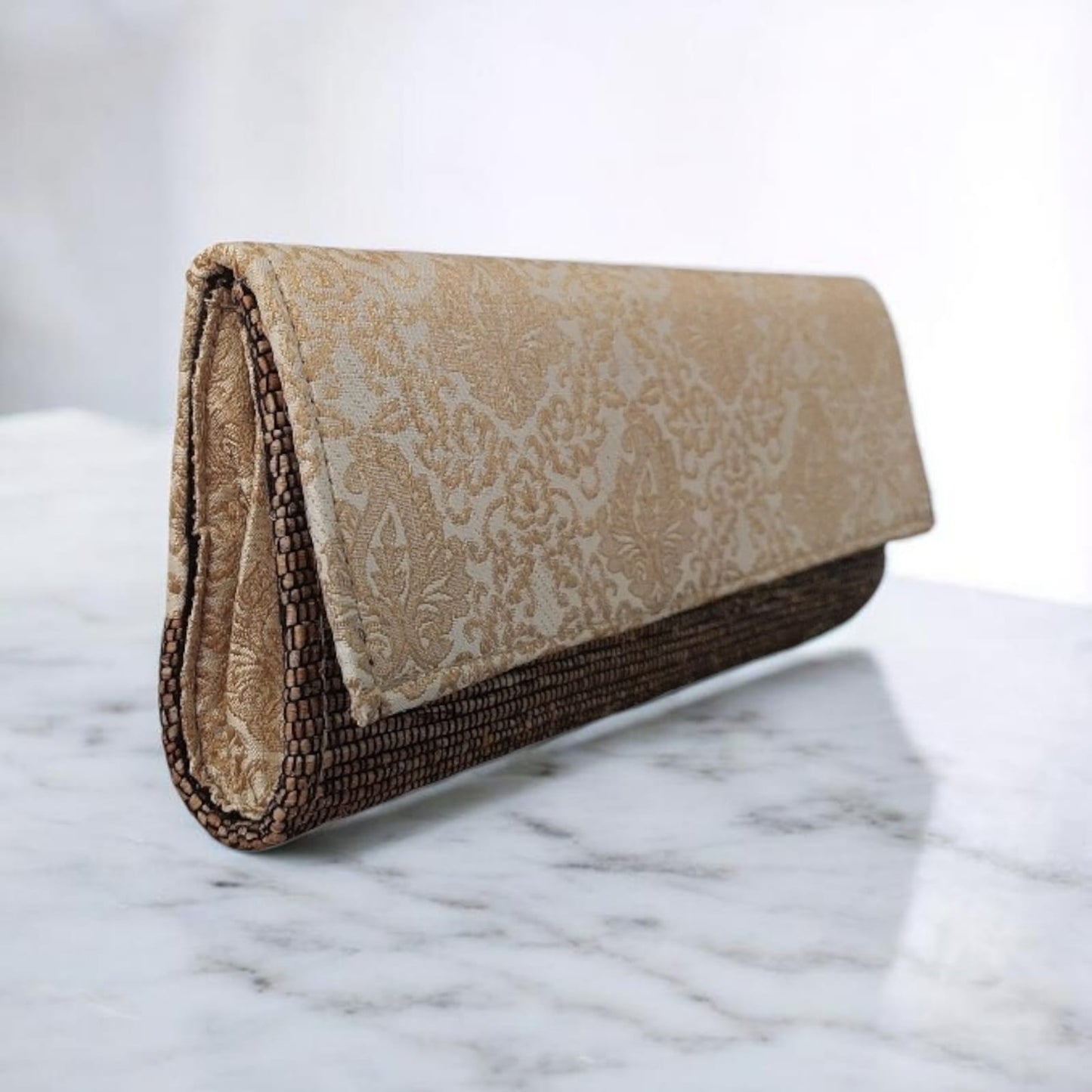 Clutch - Beige Antique Brocade