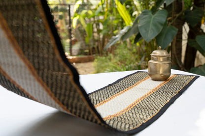 WB Madhurkathi Table Runner - Rangoli on Grass - Black