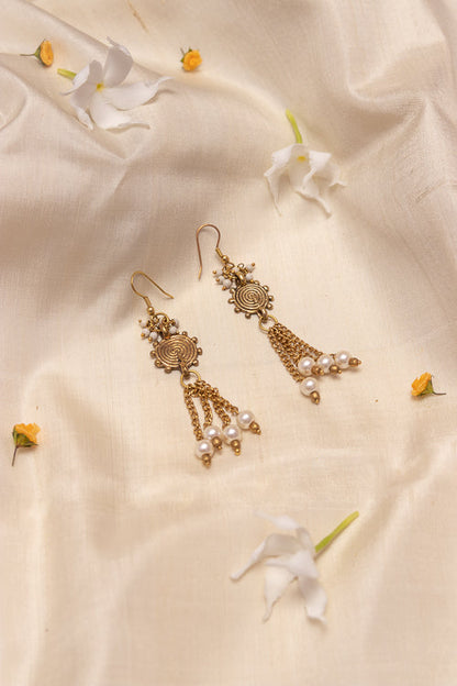 MIH - DEr64a Gold Brass Tribal Earrings