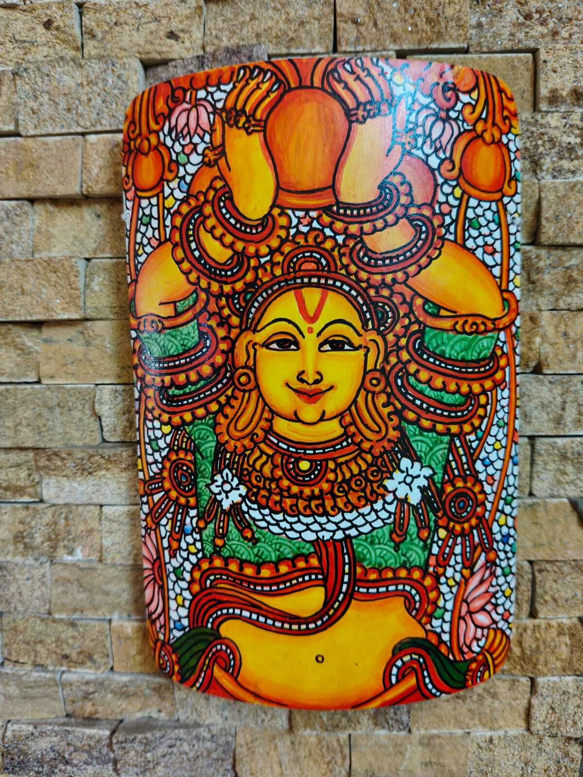 Kerala Mural Painting on Bamboo - Kubera