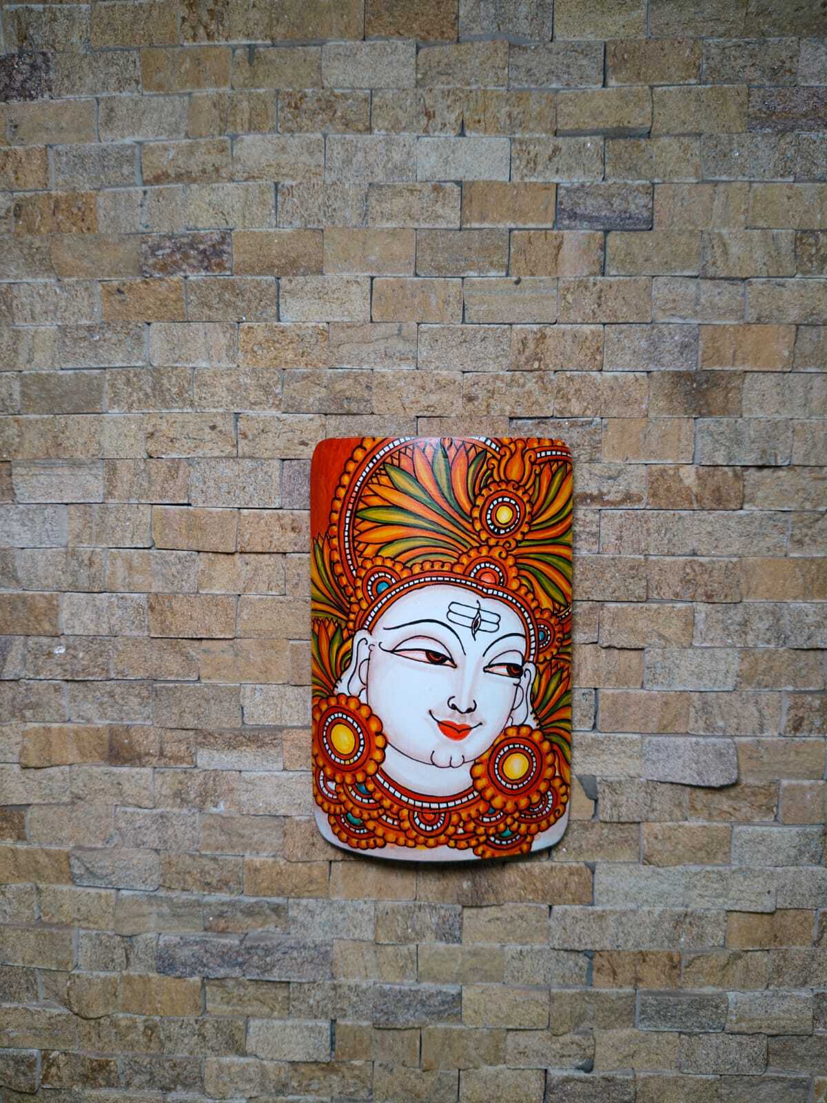 Kerala Mural Painting on Bamboo - Shiva