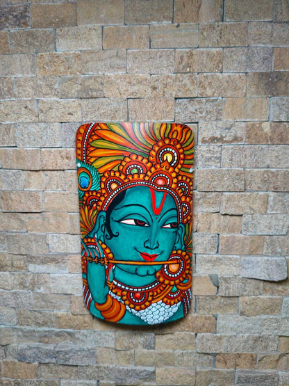 Kerala Mural Painting on Bamboo - Krishna