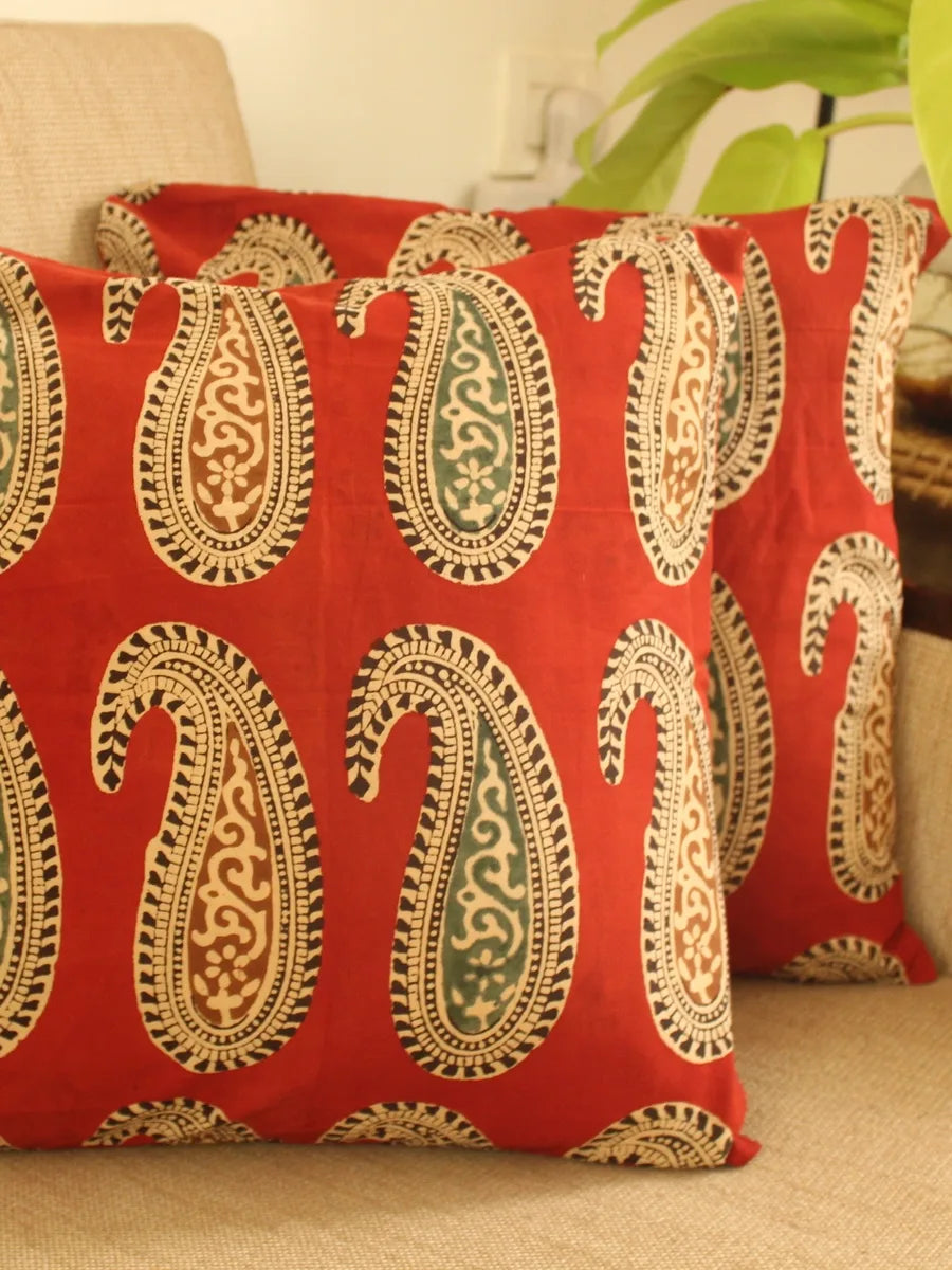 Red Paisley Cushion Cover