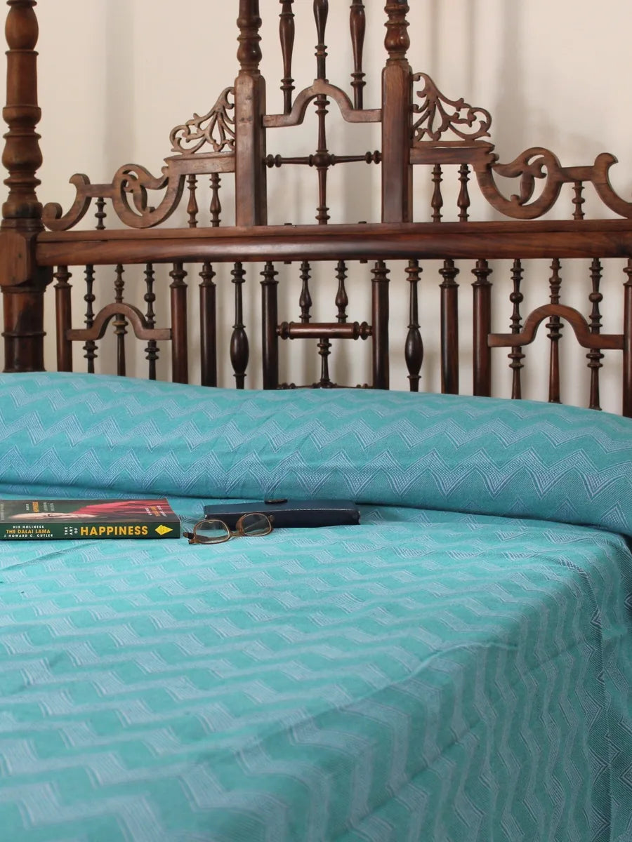 Chevron in Blue Bed Cover