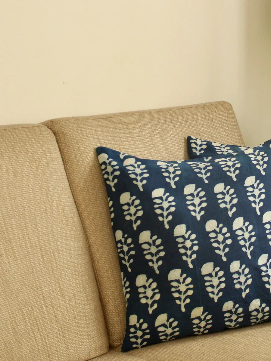 Floral Indigo Cushion Cover