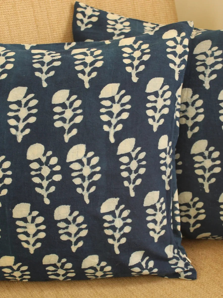 Floral Indigo Cushion Cover