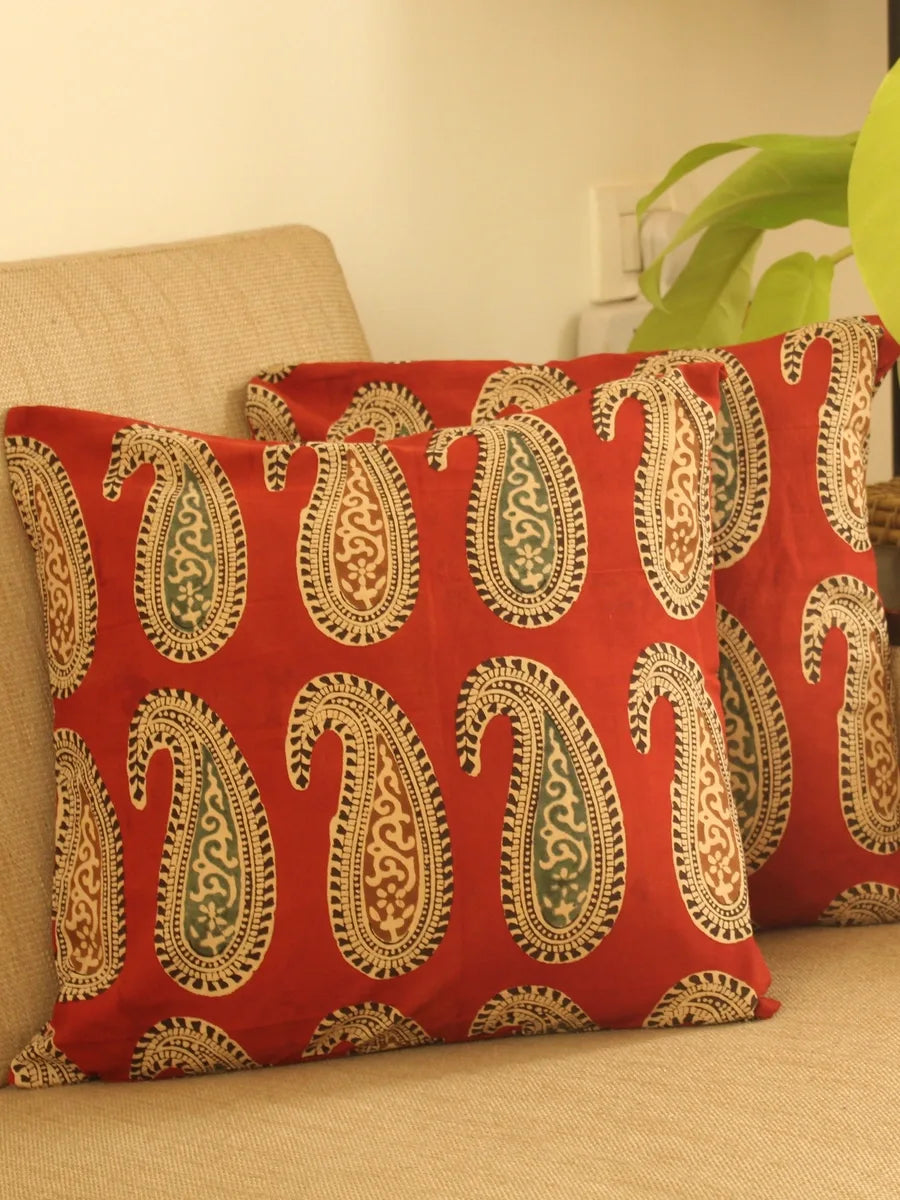 Red Paisley Cushion Cover