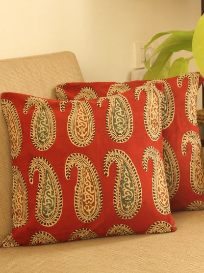 Red Paisley Cushion Cover