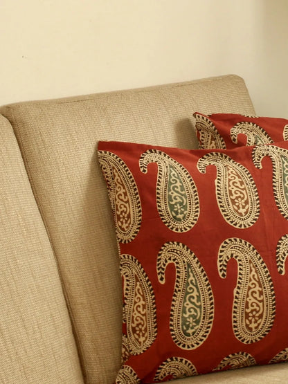 Red Paisley Cushion Cover