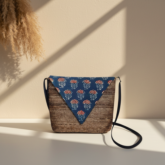 Indigo Bloom - Sling Bag Triangle Flap